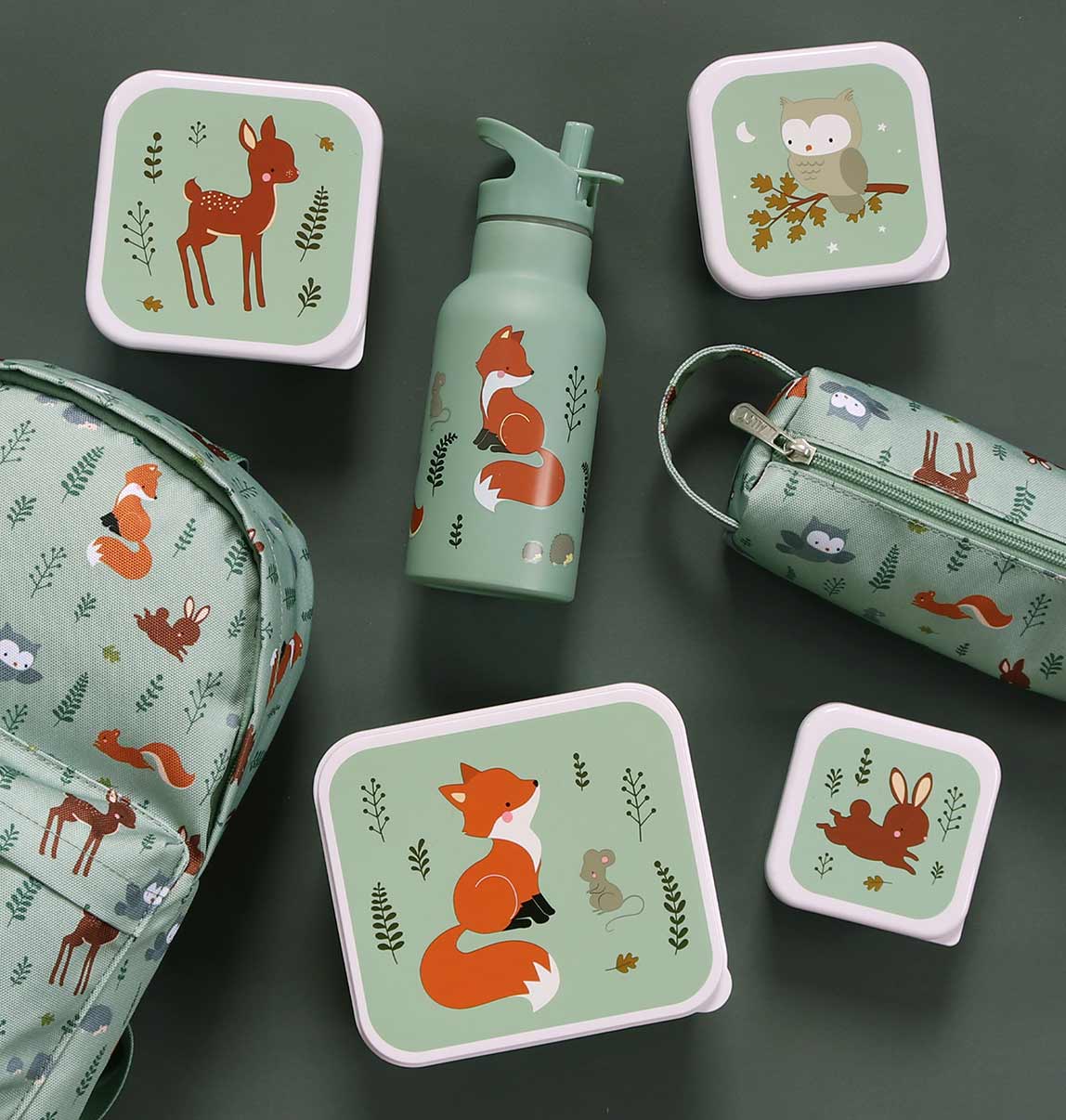 A Little Lovely Company A Little Lovely Company Lunch & Snackbox Set Bosvriendjes - Decomusy