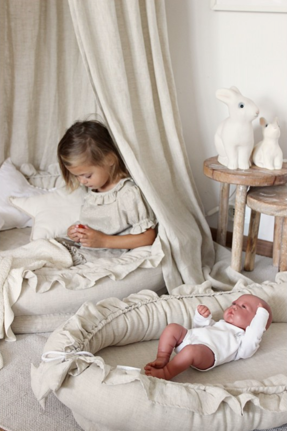 Junior Nest Junior Nest Pure Nature Ruffles "Naturel" - Decomusy
