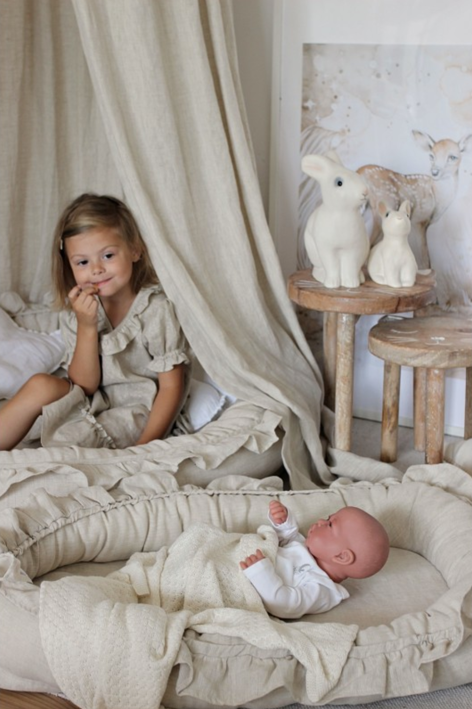 Junior Nest Junior Nest Pure Nature Ruffles "Naturel" - Decomusy