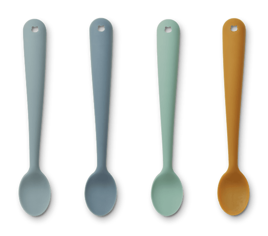 Liewood Liewood Siv Feeding Spoon 4-pack - Blue Multi Mix - Decomusy