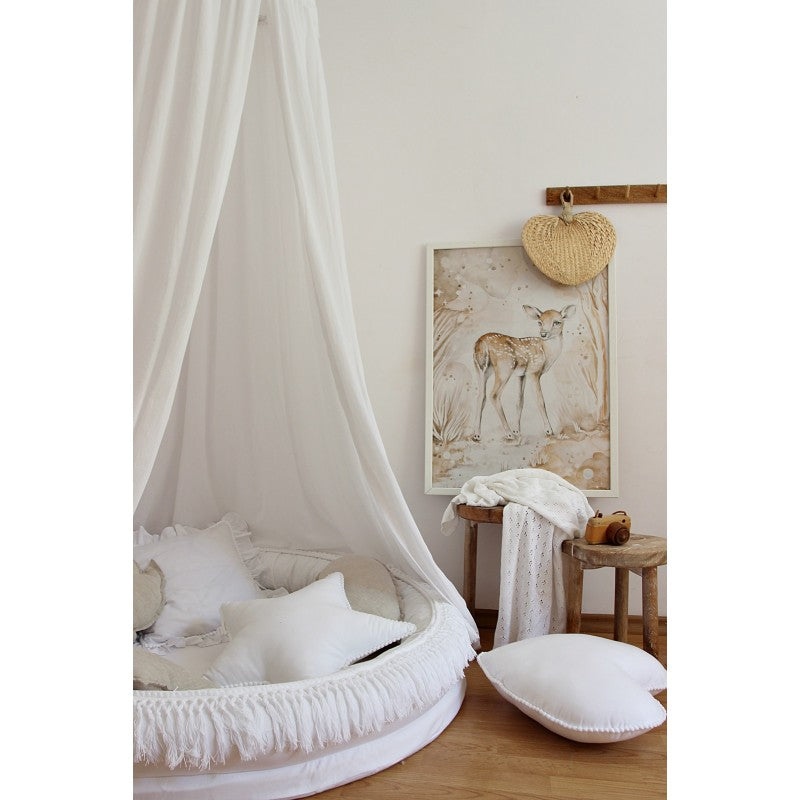 Cotton&Sweets Cotton & Sweets Boho Bedhemel Klamboe "White" - Decomusy