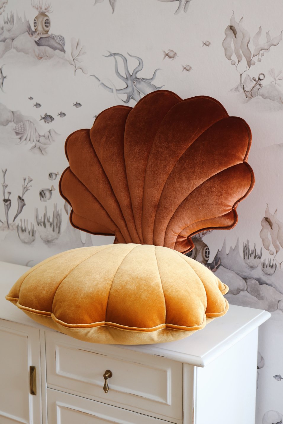 sierkussen Velvet Sierkussen Schelp "Copper Pearl" - Decomusy