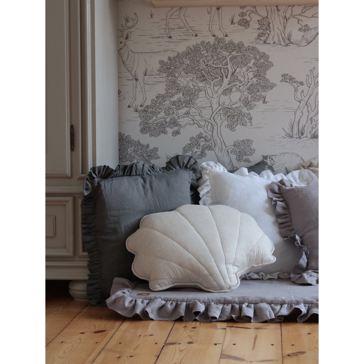 sierkussen Linnen Sierkussen Schelp "Sand" - Decomusy