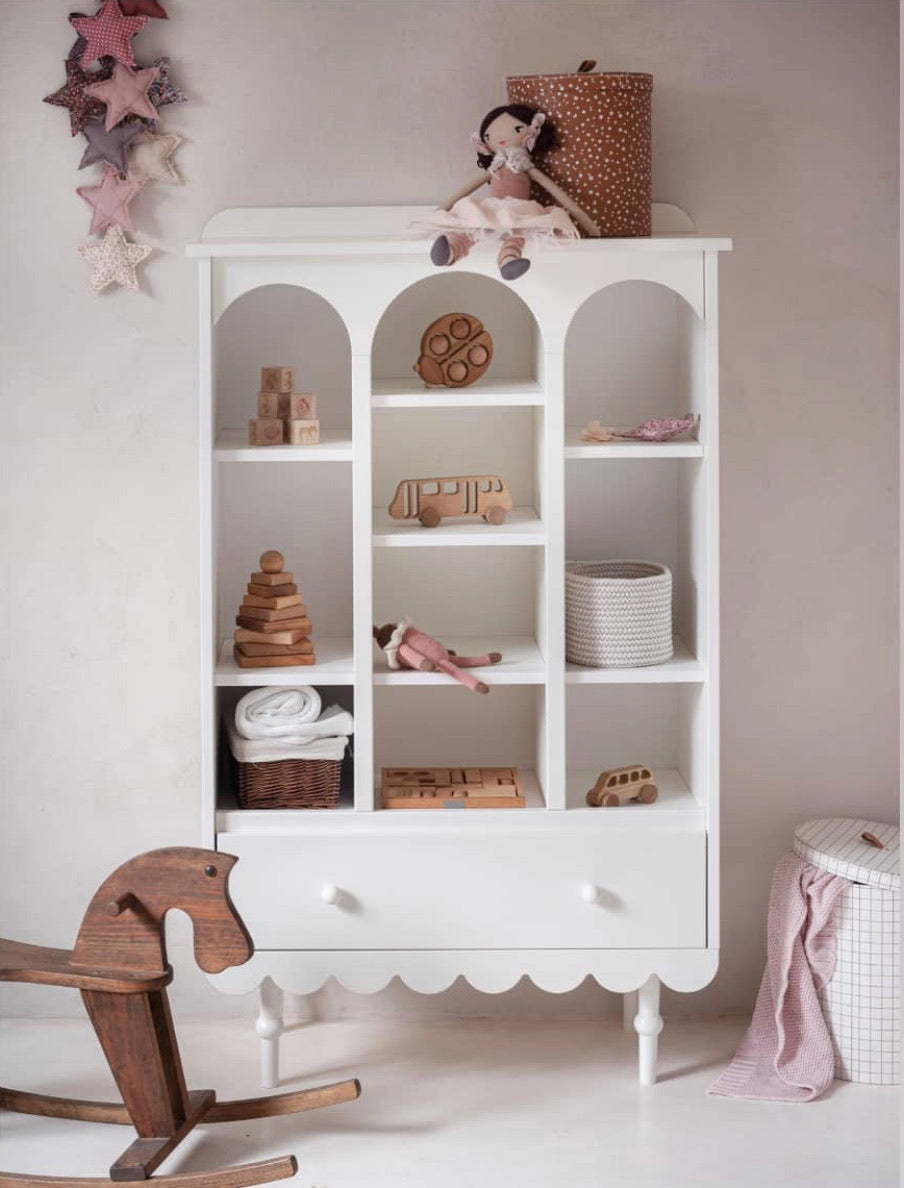 WoodLuck Boekenkast Retro Babushka White - Decomusy