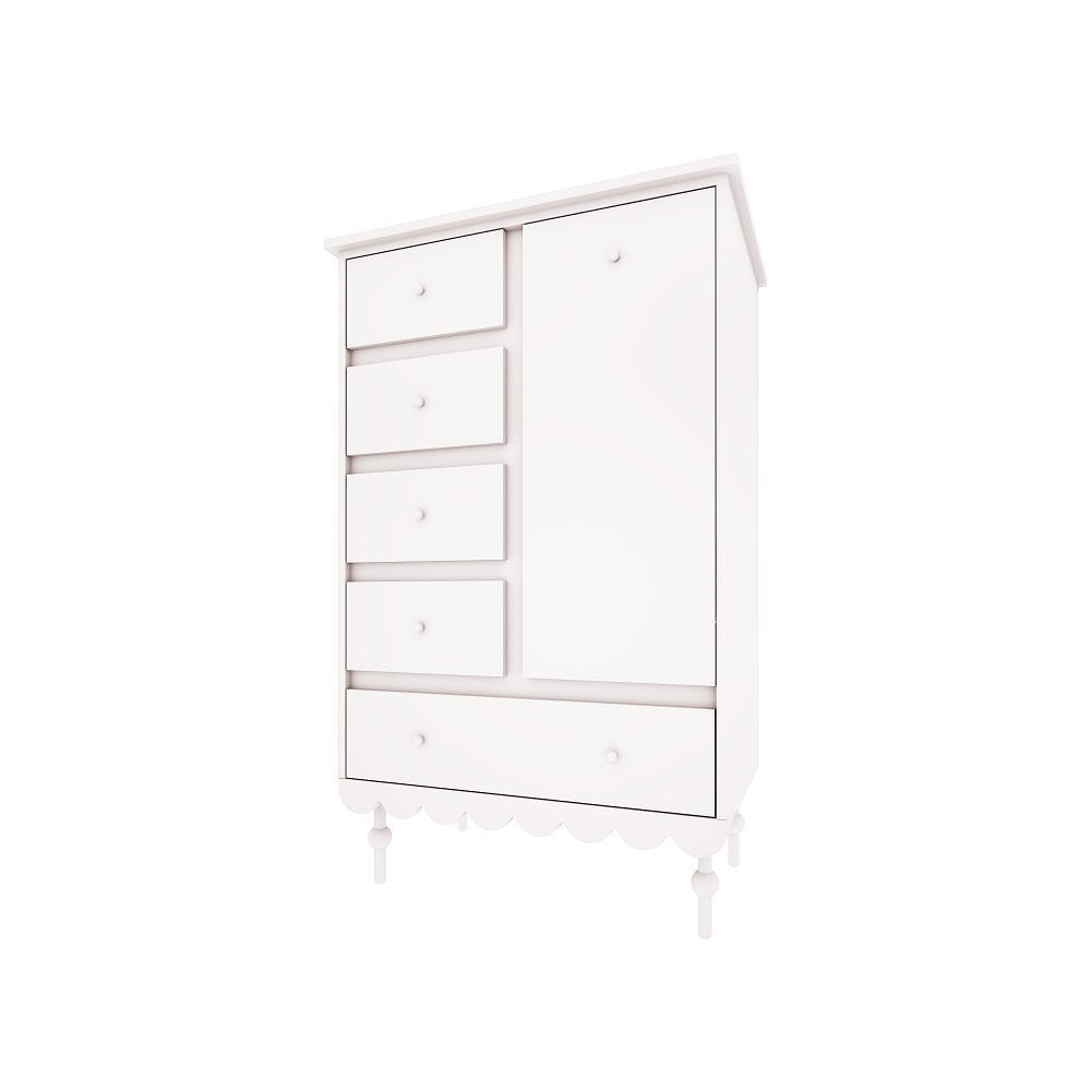 WoodLuck Commode Retro Babushka White - Decomusy