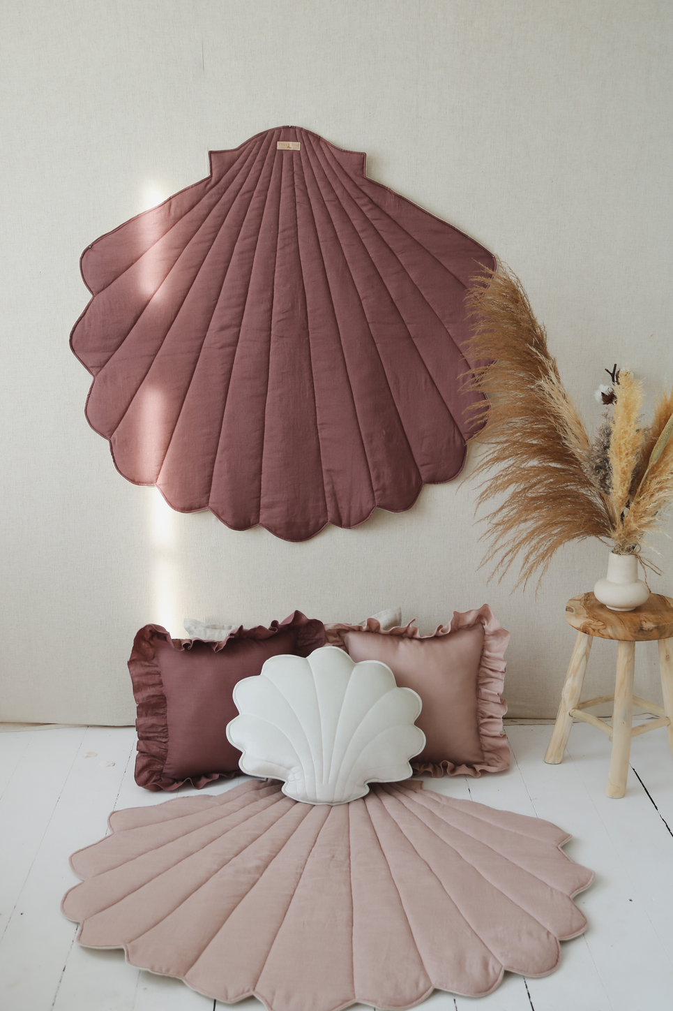 speelmat Linnen Speelmat Shell "Marsala" - Decomusy