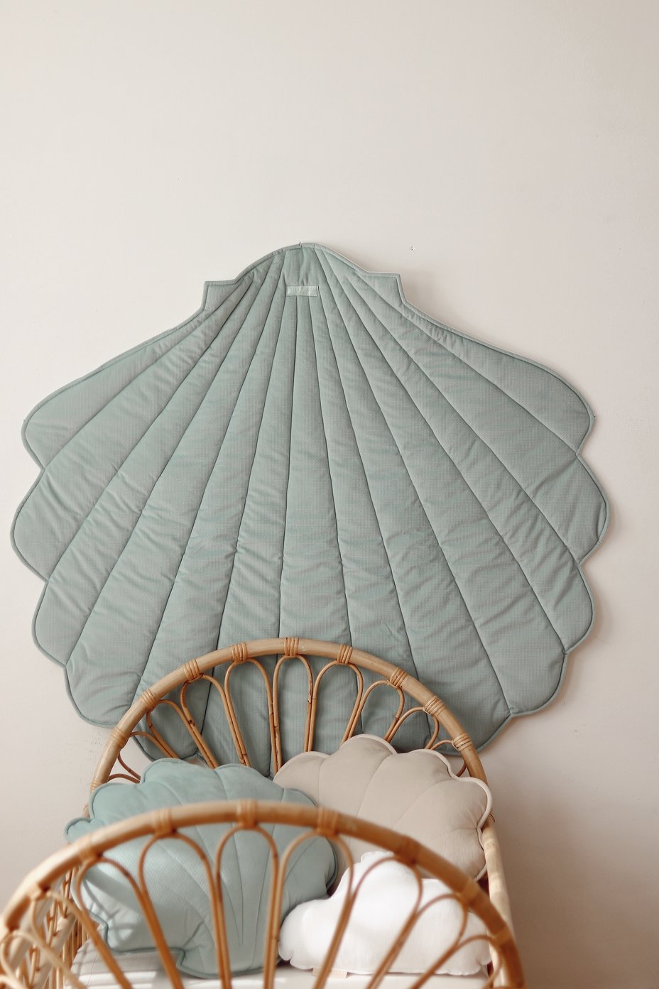 speelmat Speelmat Velvet Shell "Powder Mint" - Decomusy
