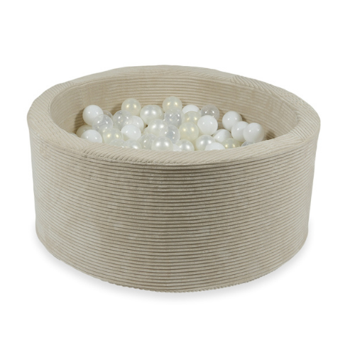 Moje. Moje Ballenbad Rib Velvet "Beige" 90 x 40 cm - Decomusy
