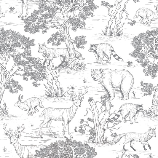 Dekornik Dekornik Behang "Animals White" - Decomusy