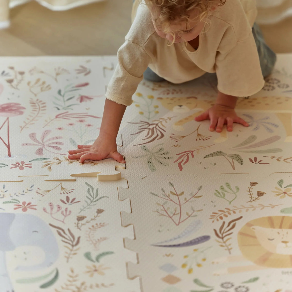 Little Dutch Foam Puzzelmat Speelkleed Safari Dieren 180 x 120 cm