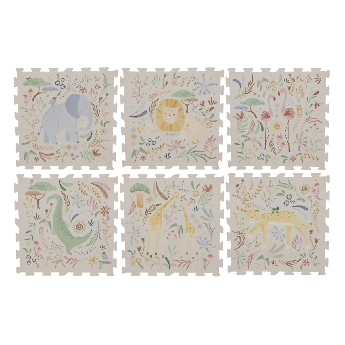 Little Dutch Foam Puzzelmat Speelkleed Safari Dieren 180 x 120 cm