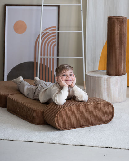 Wigiwama Wigiwama Corduroy Flip Chair Kinderfauteuil - Toffee - Decomusy