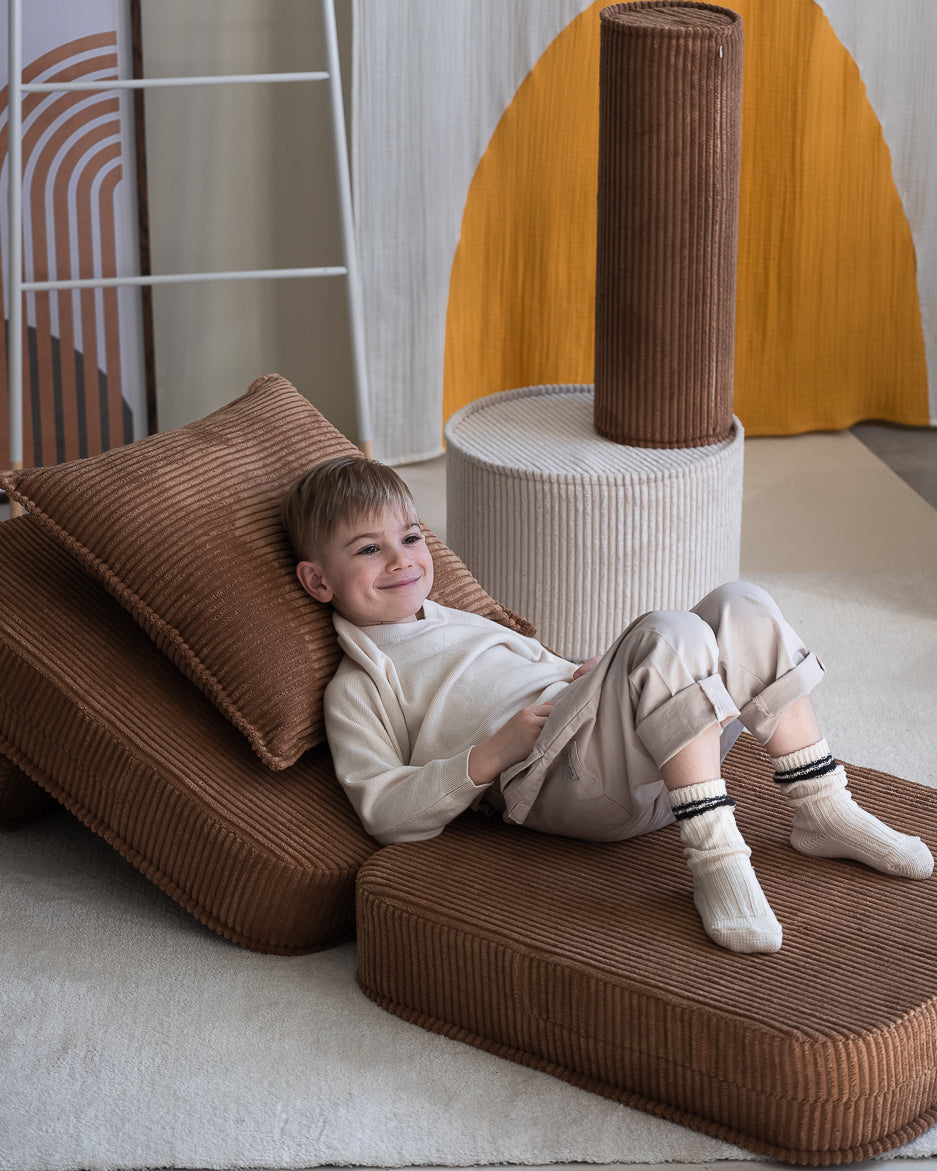 Wigiwama Wigiwama Corduroy Flip Chair Kinderfauteuil - Toffee - Decomusy