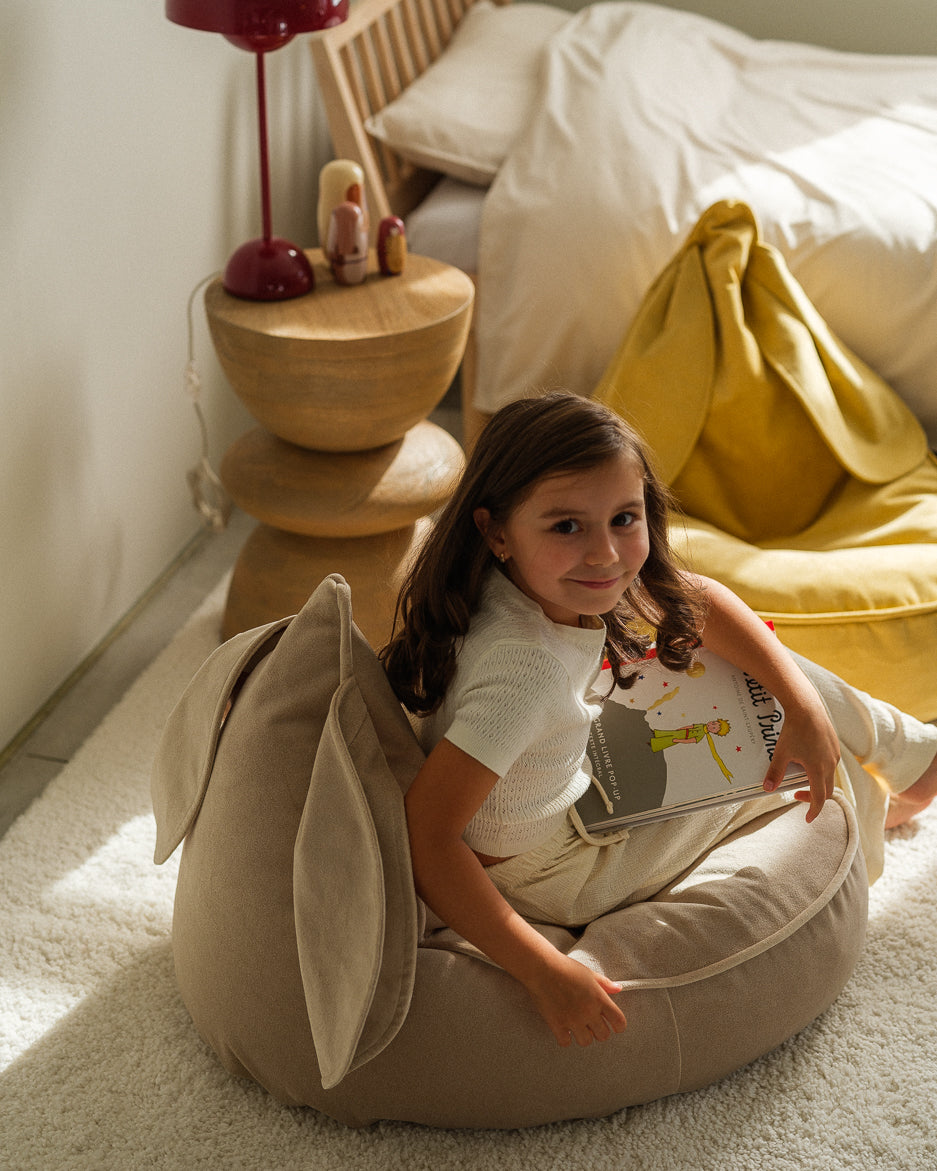 Wigiwama Wigiwama Bunny Beanbag Chair Poef - Dusty Beige - Decomusy