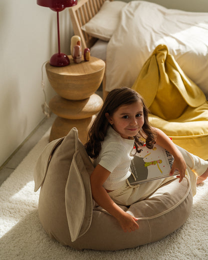 Wigiwama Wigiwama Bunny Beanbag Chair Poef - Dusty Beige - Decomusy