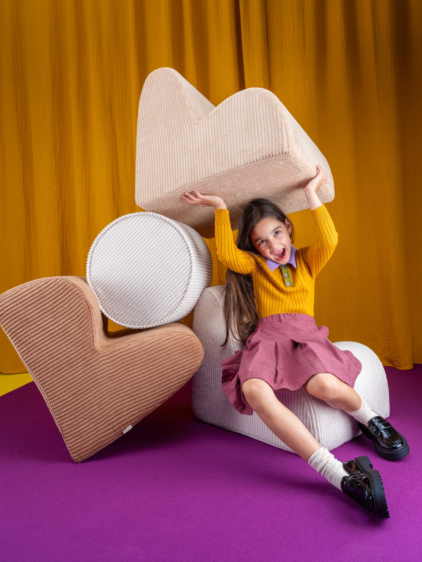 Wigiwama Wigiwama Cloud Beanbag Chair Kinderfauteuil - Toffee - Decomusy