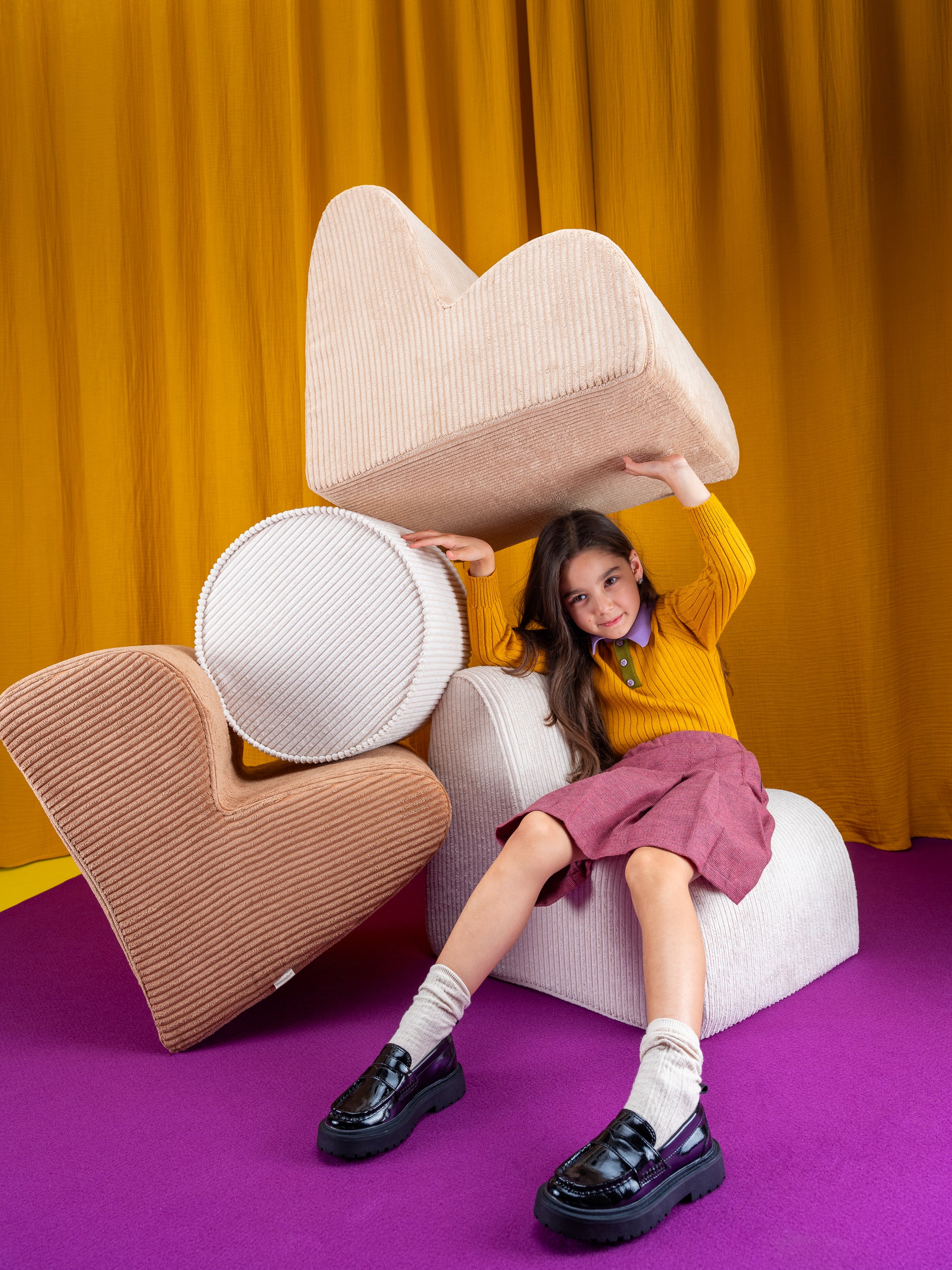 Wigiwama Wigiwama Cloud Beanbag Chair Kinderfauteuil - Toffee - Decomusy