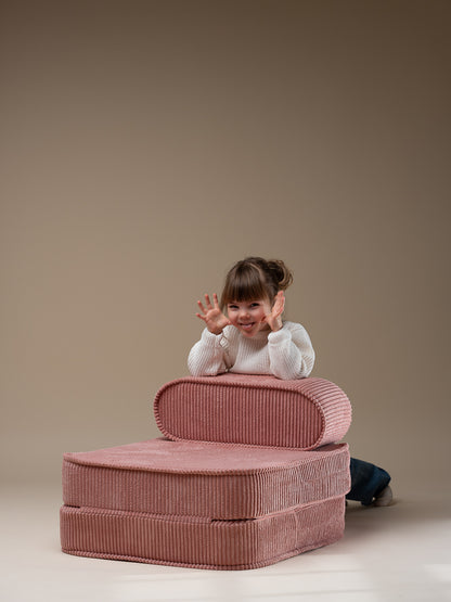 Wigiwama Wigiwama Corduroy Flip Chair Kinderfauteuil - Pink Mousse - Decomusy