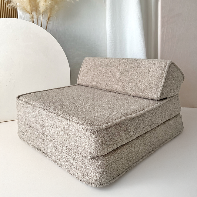 Moje. Moje. Bouclé Lounger Beige - Decomusy