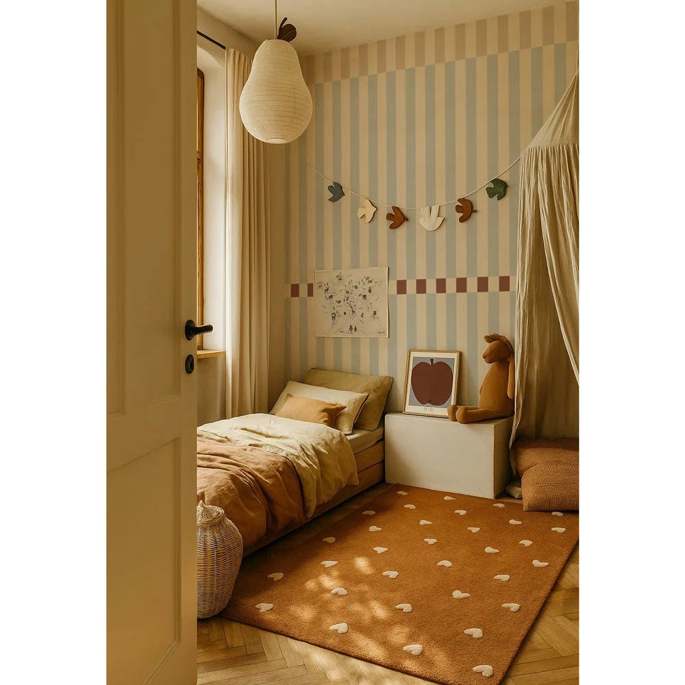 Dekornik Dekornik Vliesbehang Stripes nostalgia beige blue vintage - Decomusy