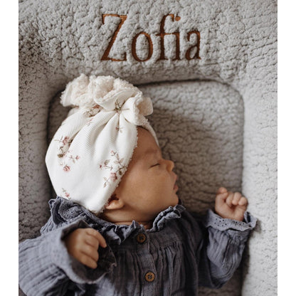 Muzpony Teddy babynest Grijs - met geborduurde naam - Decomusy