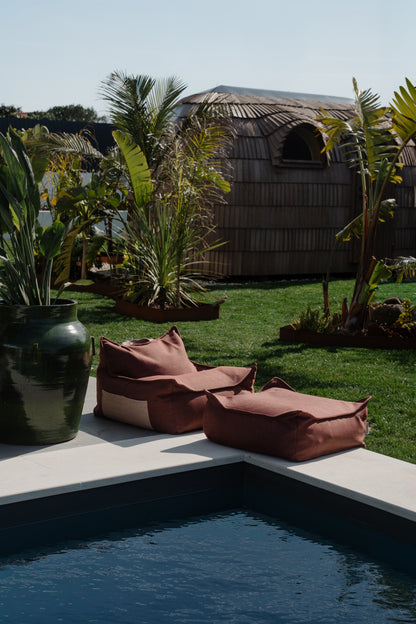 Wigiwama Wigiwama Pouffe Square Ottoman Outdoor - Pomegranate - Decomusy