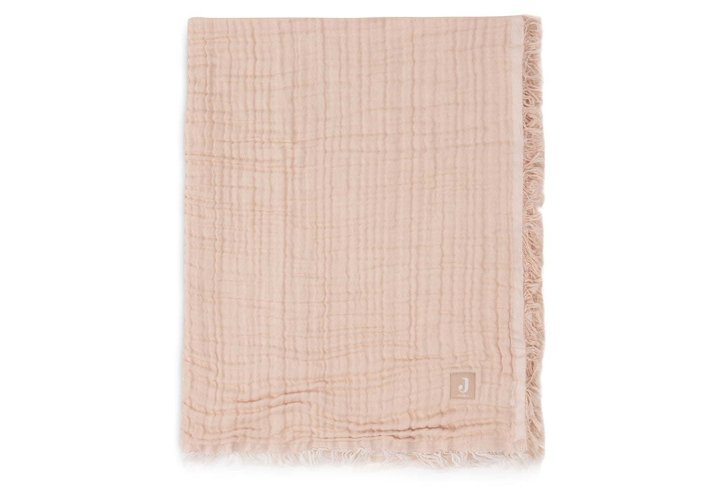 Jollein Jollein Deken Wieg 75x100cm Fringe - Moonstone/Ivory - GOTS - Decomusy