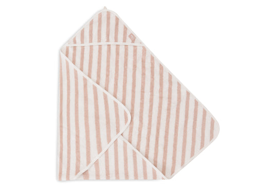 Jollein Jollein Badcape 75x75cm Stripe Terry - Wild Rose - GOTS - Decomusy