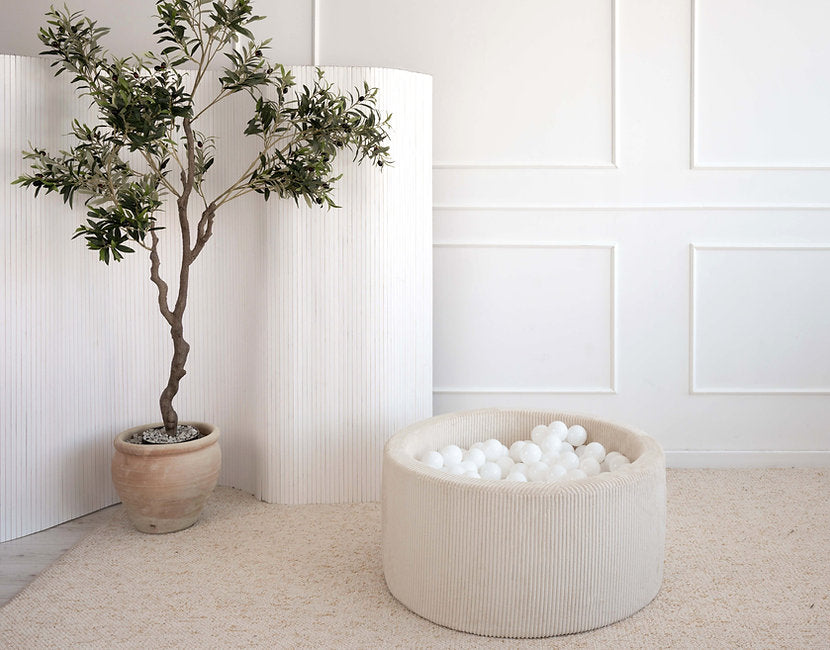 Moje. Moje. Rib Velvet Ballenbad - 90x40 cm - Crème - Decomusy