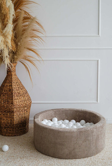 Moje. Moje. Rib Velvet Ballenbad - 90x30 cm - Dark Beige - Decomusy