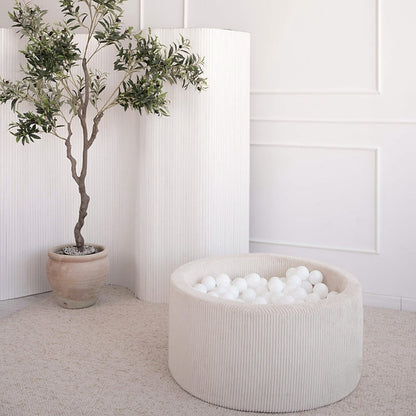 Moje. Moje. Rib Velvet Ballenbad - 90x40 cm - Crème - Decomusy