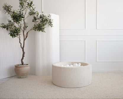 Moje. Moje. Rib Velvet Ballenbad - 90x40 cm - Crème - Decomusy