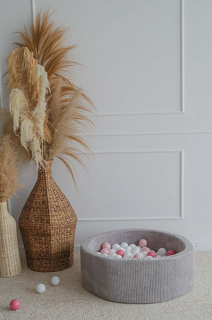 Moje. Moje. Rib Velvet Ballenbad - 90x30 cm - Grey - Decomusy