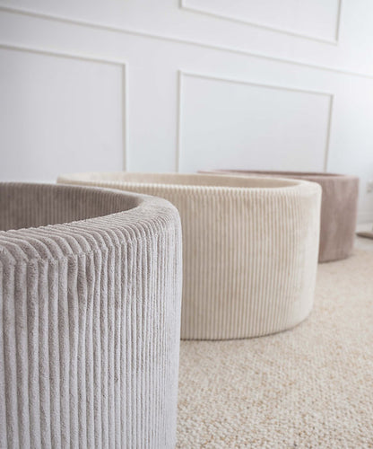 Moje. Moje. Rib Velvet Ballenbad - 90x40 cm - Crème - Decomusy