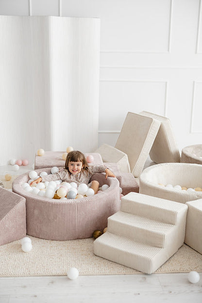 Moje. Moje. Rib Velvet Ballenbad - 90x30 cm - Dark Beige - Decomusy