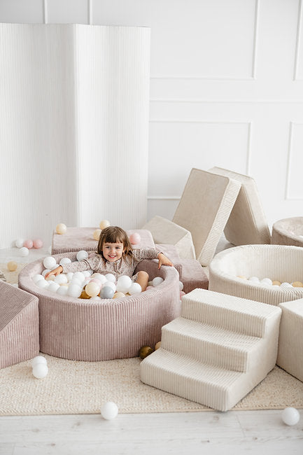 Moje. Moje. Rib Velvet Ballenbad - 90x30 cm - Crème - Decomusy