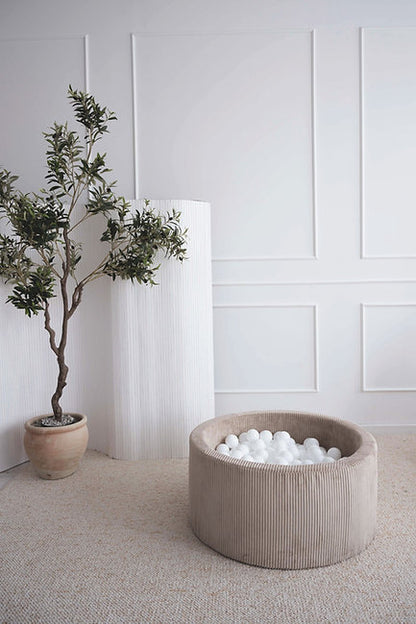 Moje. Moje. Rib Velvet Ballenbad - 90x40 cm - Dark Beige - Decomusy