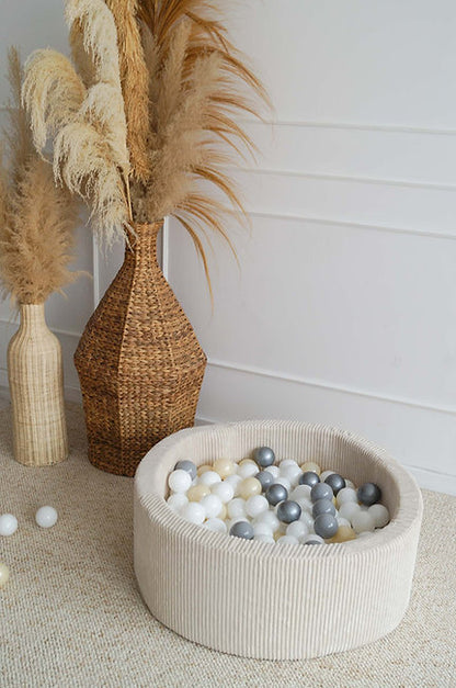 Moje. Moje. Rib Velvet Ballenbad - 90x30 cm - Crème - Decomusy