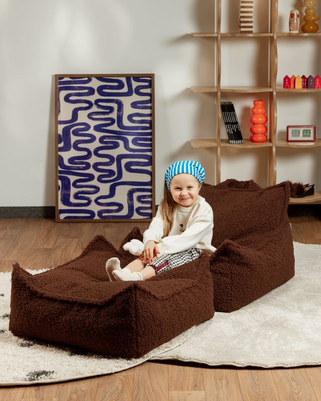 Wigiwama Wigiwama Vierkant Poef Ottoman Teddy - Warm Hazel - Decomusy