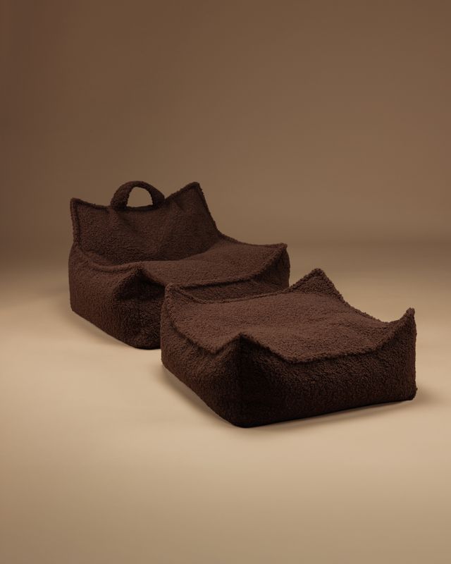 Wigiwama Wigiwama Vierkant Poef Ottoman Teddy - Warm Hazel - Decomusy