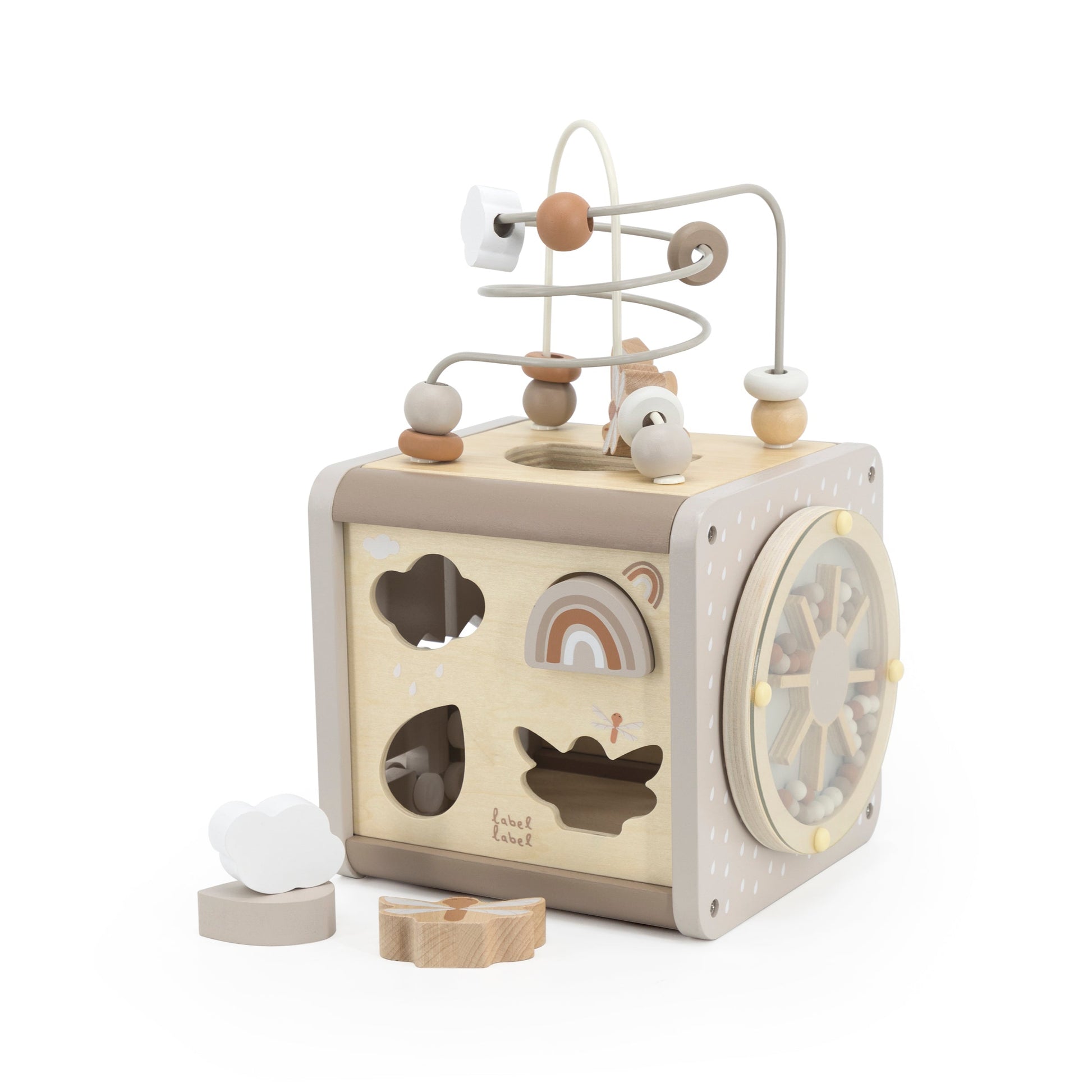 Label Label Label Label Activity Cube - Activiteiten Kubus - Nougat - Decomusy