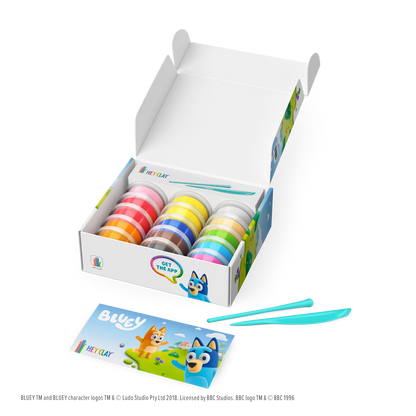 Hey Clay Hey Clay boetseerklei Bluey & Friends - LIMITED EDITION - 15 pack - Decomusy
