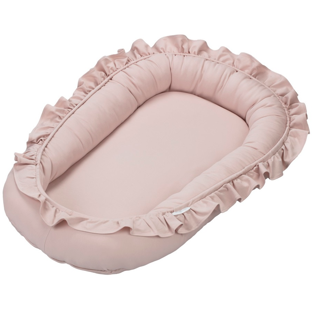 Cotton&Sweets Cotton & Sweets Basic Babynest "Powder Pink" - met Ruches - Decomusy