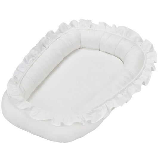 Cotton&Sweets Cotton & Sweets Basic Babynest "White" - met Ruches - Decomusy