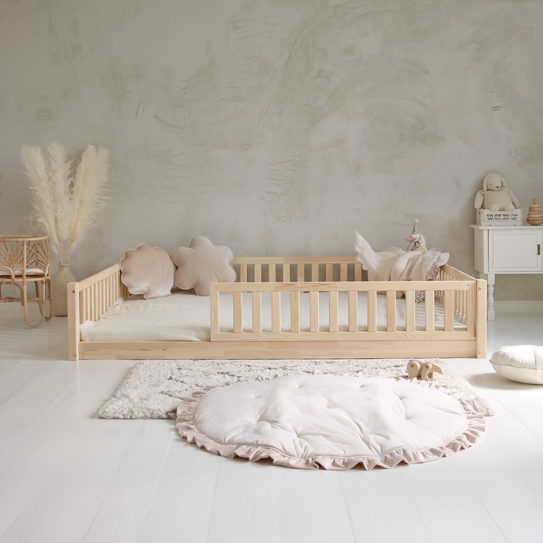 Decomusy Decomusy Kinder Vloerbed met uitvalbeveiliging Naturel - 140x200cm - Decomusy