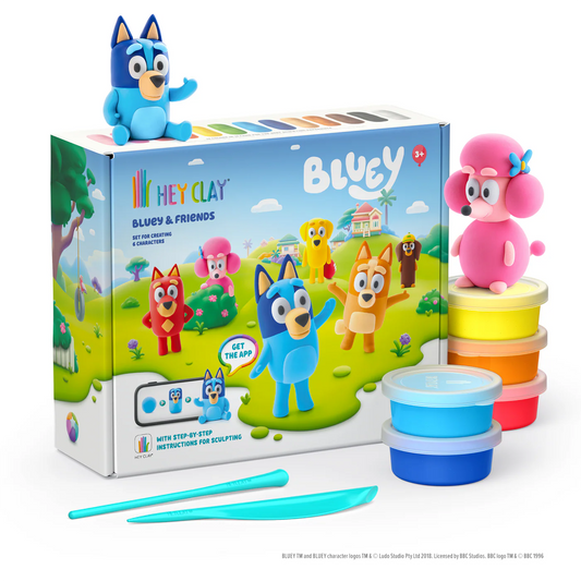 Hey Clay Hey Clay boetseerklei Bluey & Friends - LIMITED EDITION - 15 pack - Decomusy