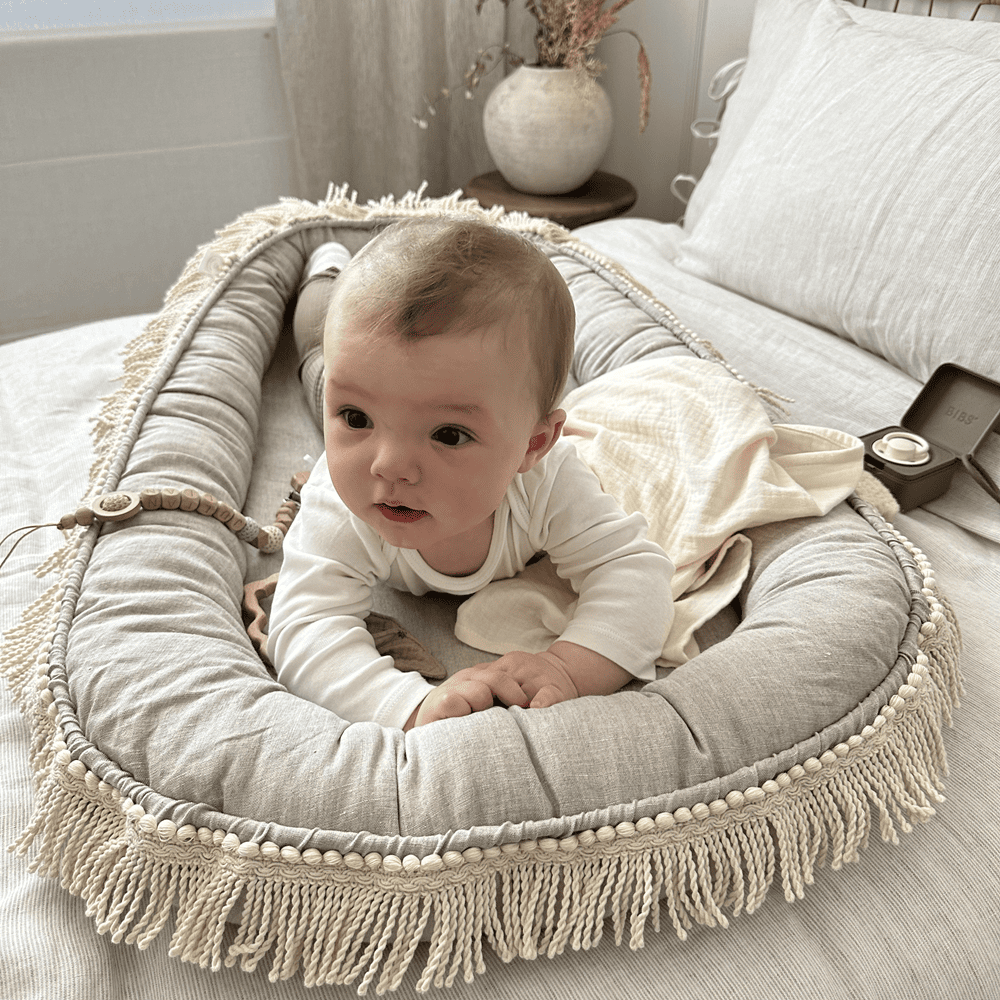 Cotton&Sweets Cotton & Sweets Boho Twist Babynest "Natural" - Decomusy