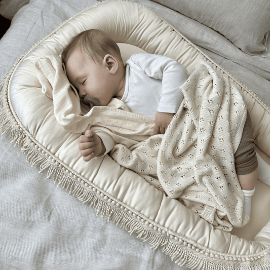 Cotton&Sweets Cotton & Sweets Boho Twist Babynest "Vanille" - Decomusy