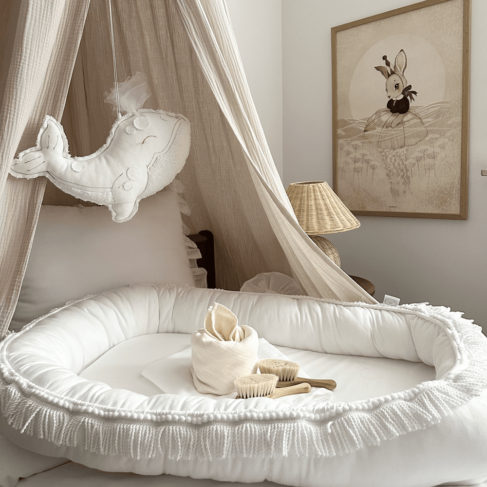 Cotton&Sweets Cotton & Sweets Boho Twist Babynest "White" - Decomusy