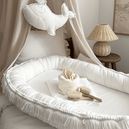 Cotton&Sweets Cotton & Sweets Boho Twist Babynest "White" - Decomusy